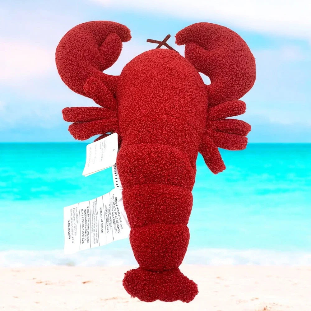 NWT Pottery Barn LARRY the LOBSTER Beachy Coastal Nautical Shaped Pillow NEW